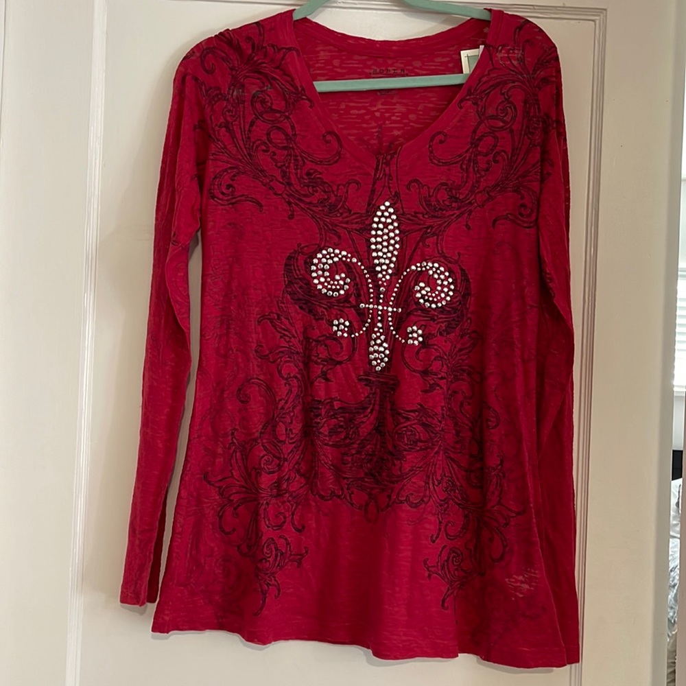 XL long sleeve red Roper shirt.